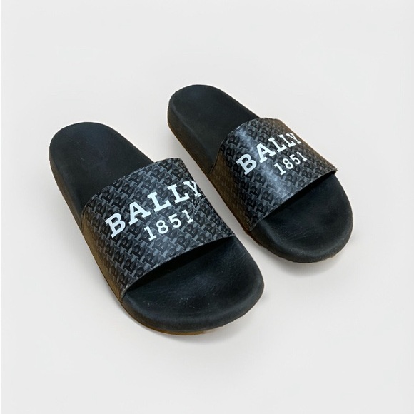 Bally Sabrio Slide Sandals Mens Size 10 Black - Picture 1 of 10